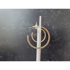 Gold Tone Metal Pierced Earrings Vintage